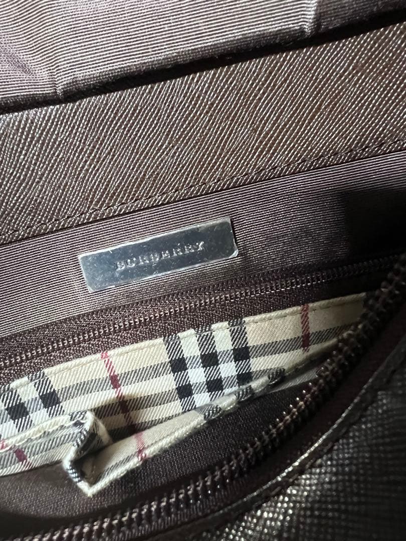 【美品】バーバリー トートバッグ ノバチェック サフィアーノレザー 自立