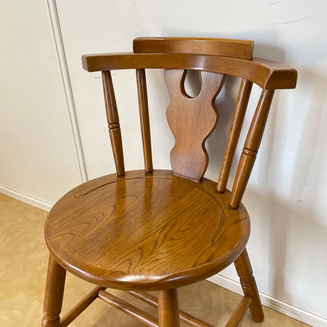 オーク材 チェア① 木製 セミアームチェア 椅子 イス 英国スタイル カントリー