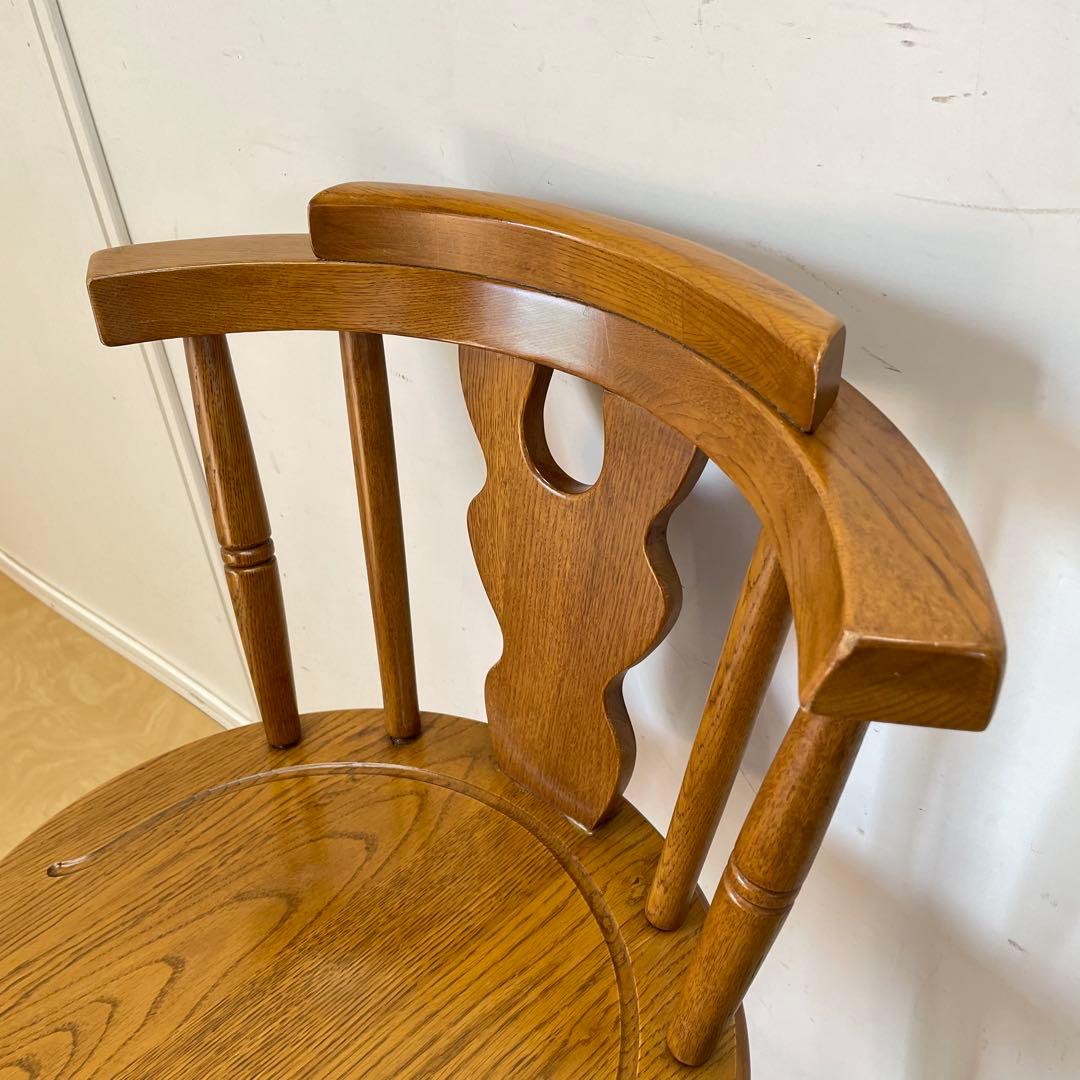 オーク材 チェア① 木製 セミアームチェア 椅子 イス 英国スタイル カントリー