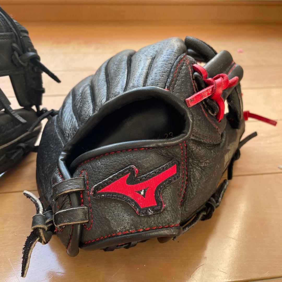 ミズノ 軟式野球グローブ 右投げセット小学生低学年用￼