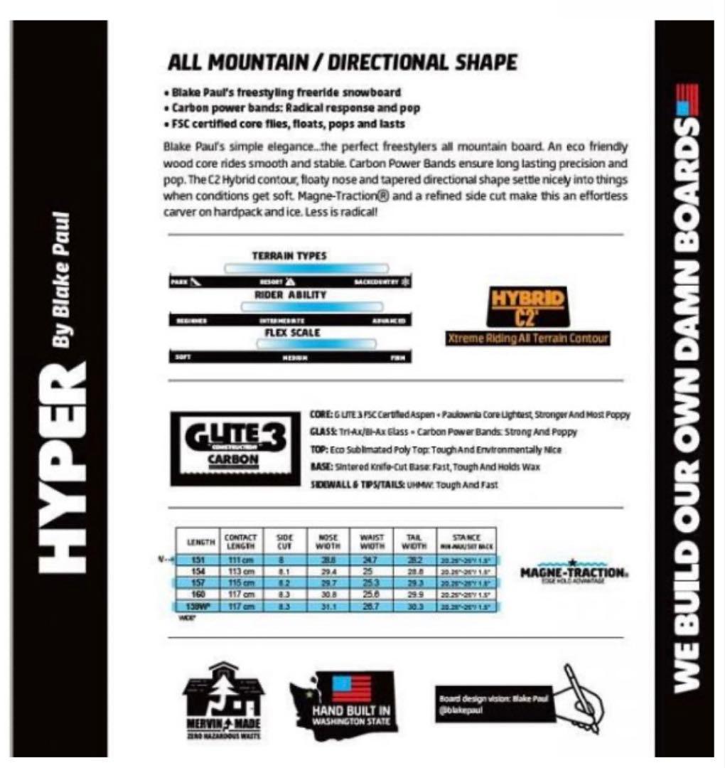 【超特価】新品未使用 GNU Hyper 2024 157cm