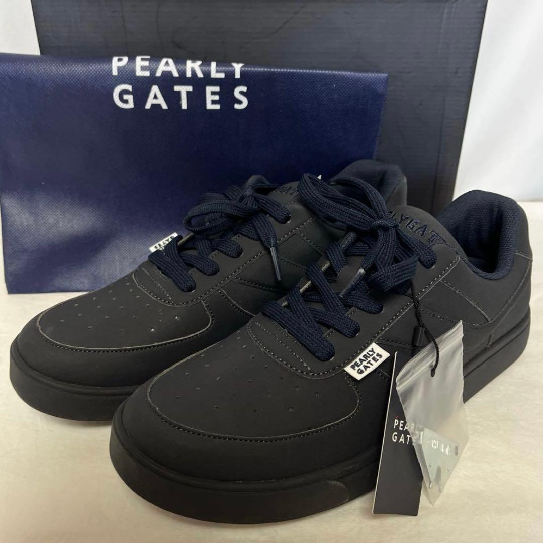 新品 パーリーゲイツ PEARLYGATES ソフトスパイク ゴルフシューズ 紺