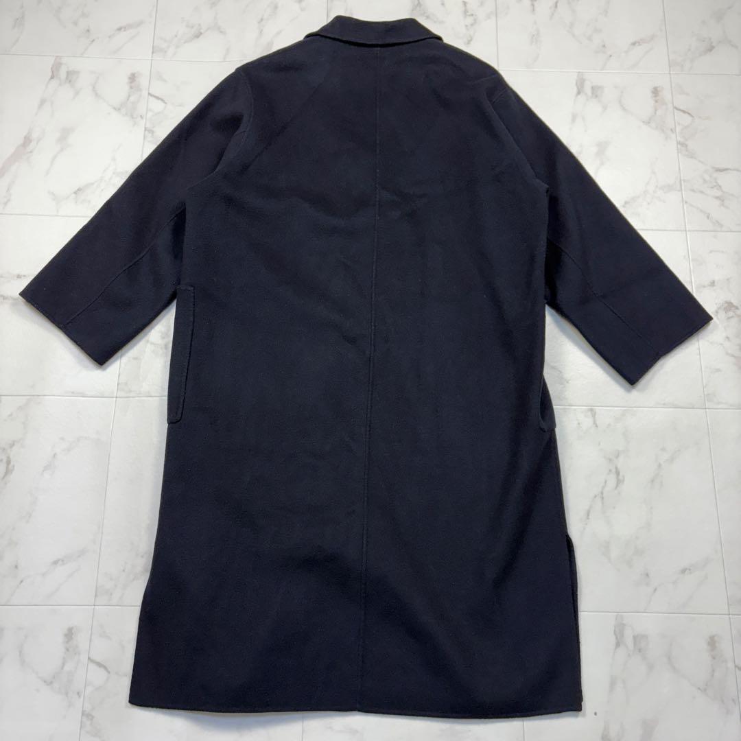 スローブイエナ　ハミルトン　ダブルフェイス　ウールチェスターコート　紺　Free