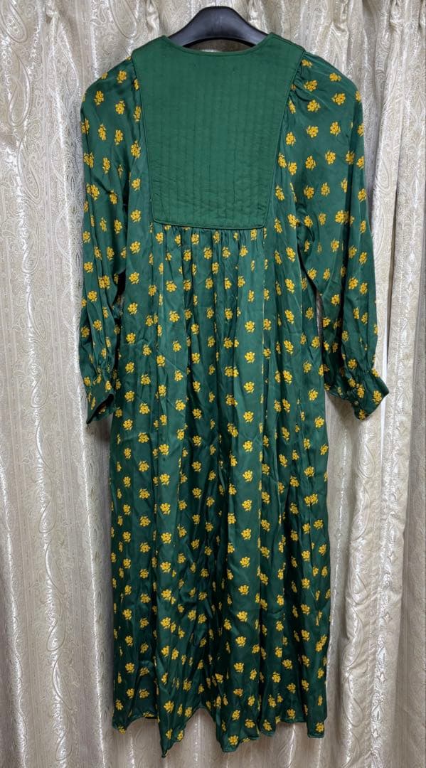 ワンピース MODAL SATIN FLOWER PRINT PANEL DRESS