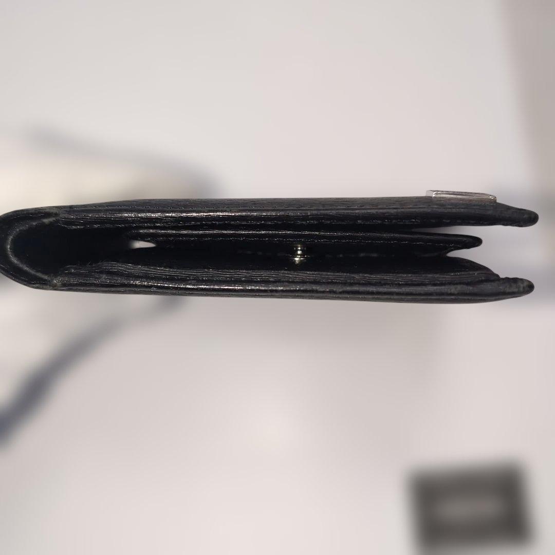 PORTER折り財布　カレント　ブラック　レザー　フラップ　ブランドロゴ金具
