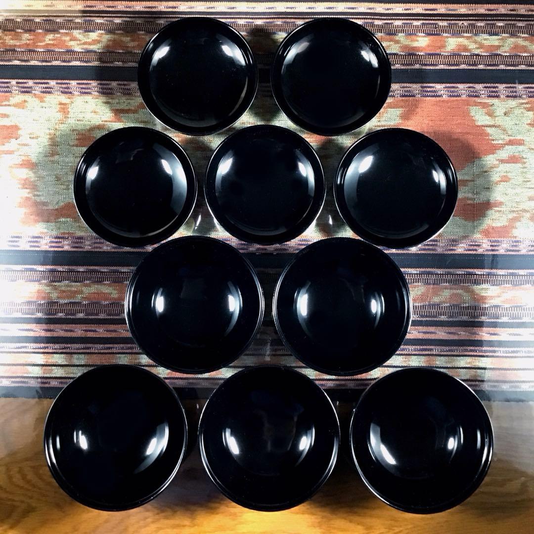 『メルうー特価』　大峰　『平安　吸椀　黒　南天』　蓋付お吸い物椀　5客