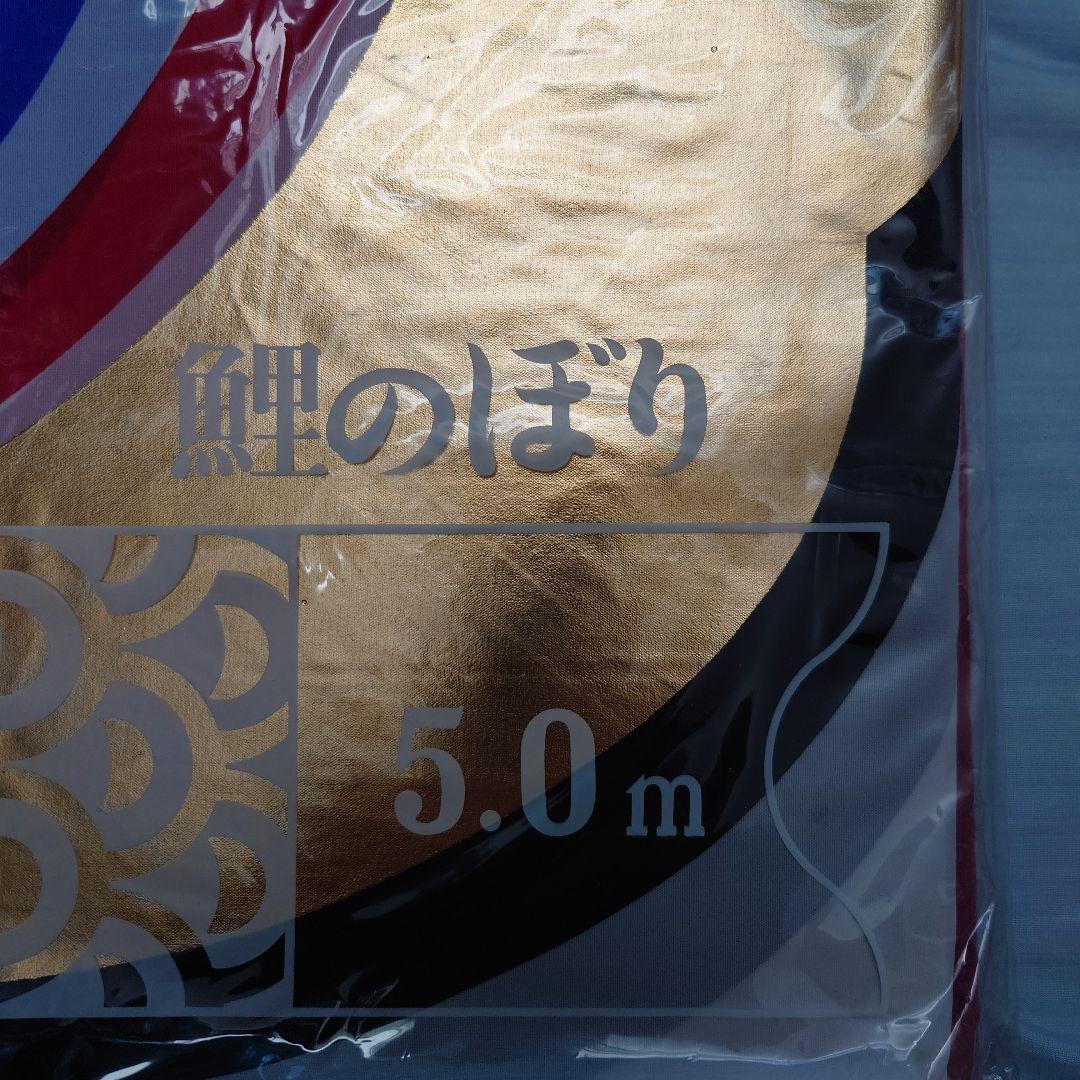 ぽよ　フジサワ鯉のぼり　黄金鯉5m（吹き流し、黒、赤、青）