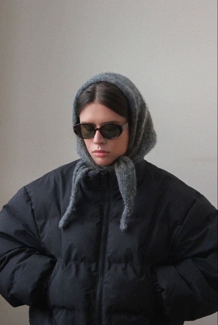 バラクラバ マフラー/モヘアメランジヘッドスカーフ