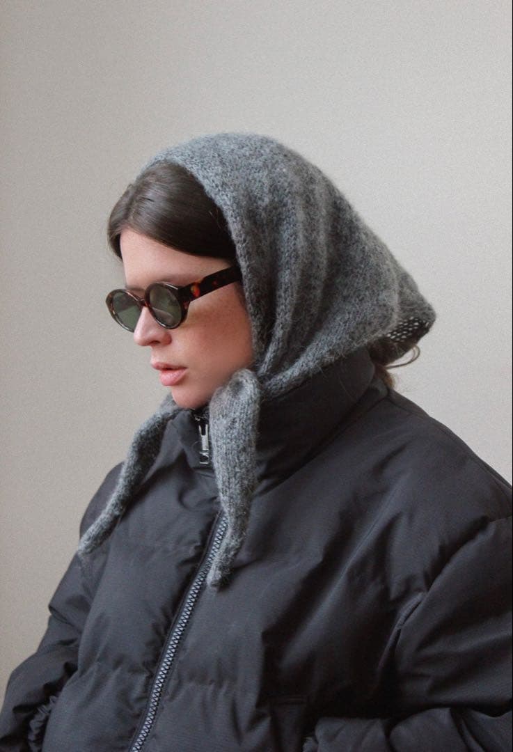 バラクラバ マフラー/モヘアメランジヘッドスカーフ