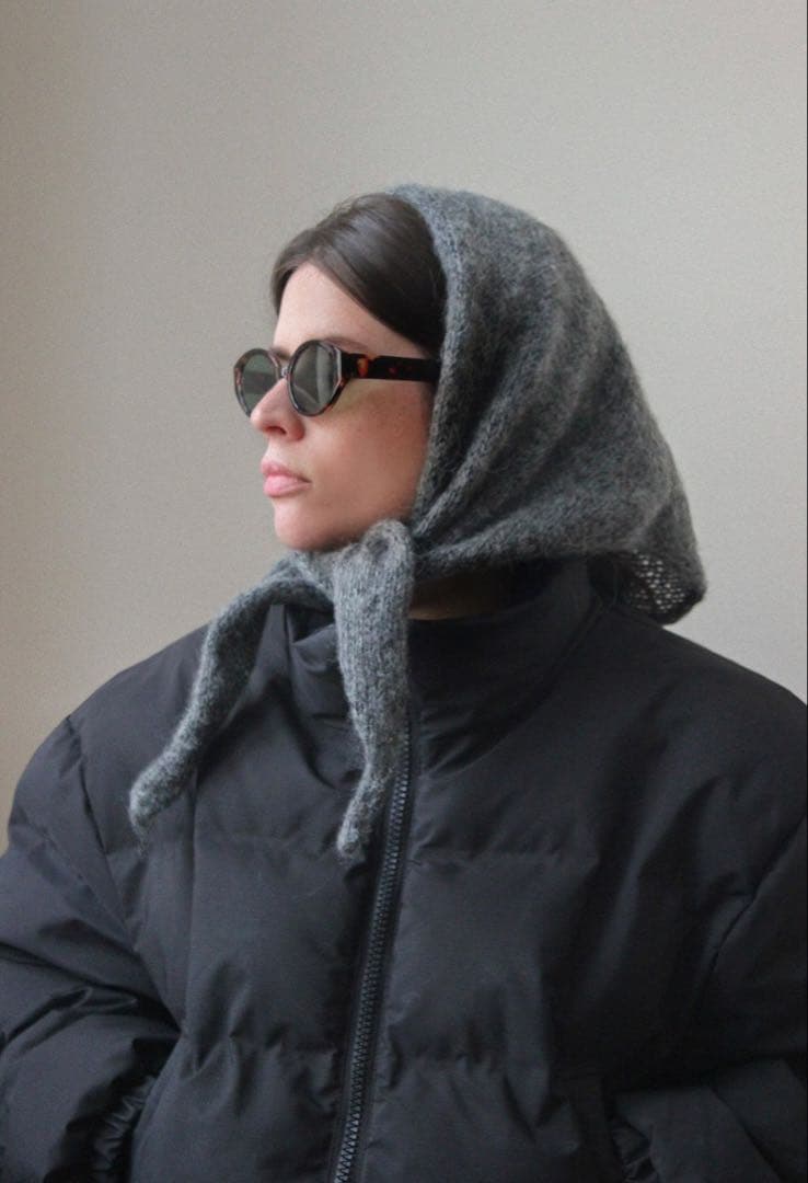 バラクラバ マフラー/モヘアメランジヘッドスカーフ