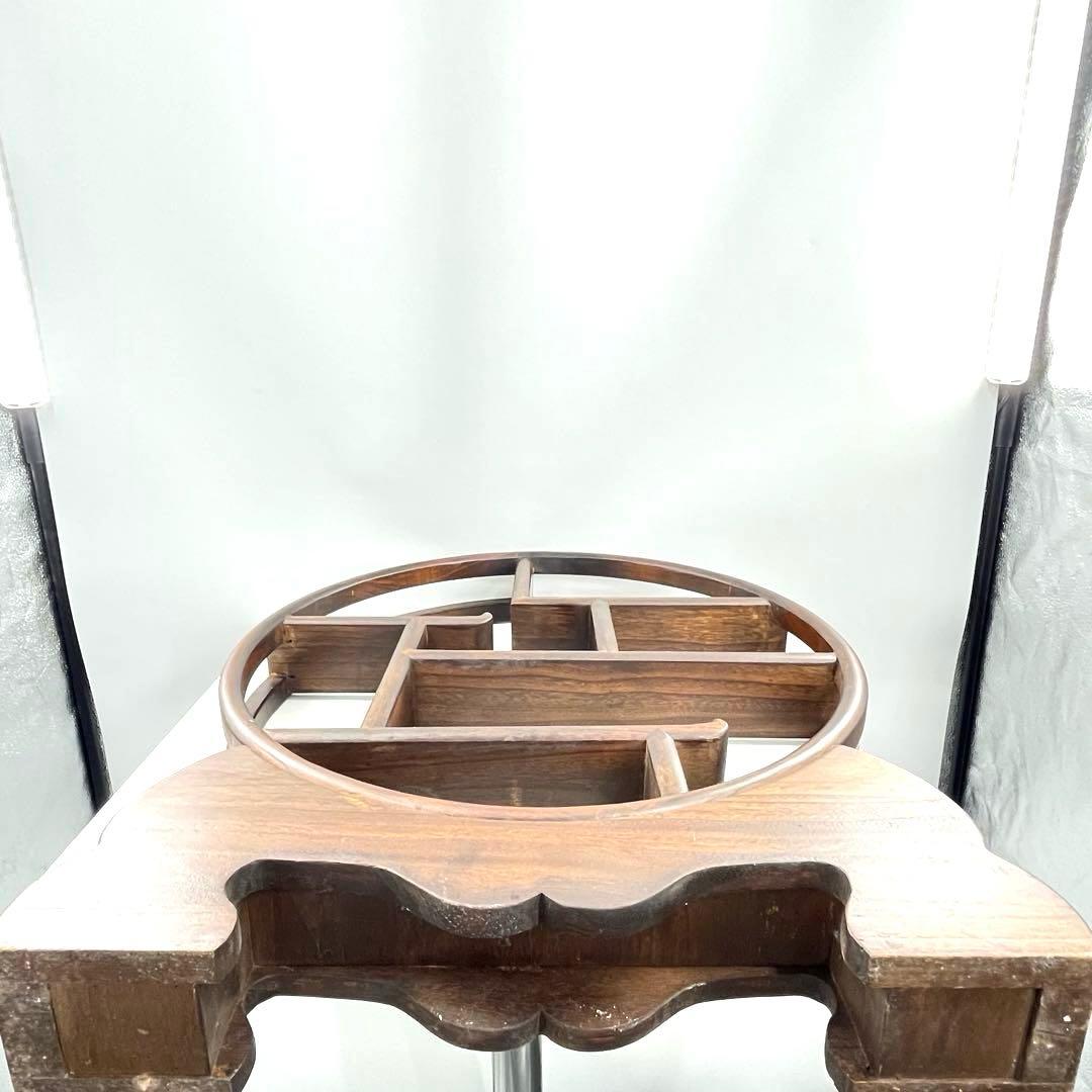 大型 中国古美術 シノワズリ 円形 茶器棚 飾り棚 インテリア アンティーク