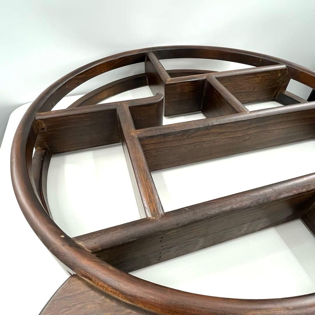 大型 中国古美術 シノワズリ 円形 茶器棚 飾り棚 インテリア アンティーク