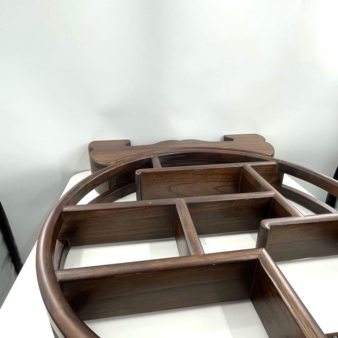 大型 中国古美術 シノワズリ 円形 茶器棚 飾り棚 インテリア アンティーク