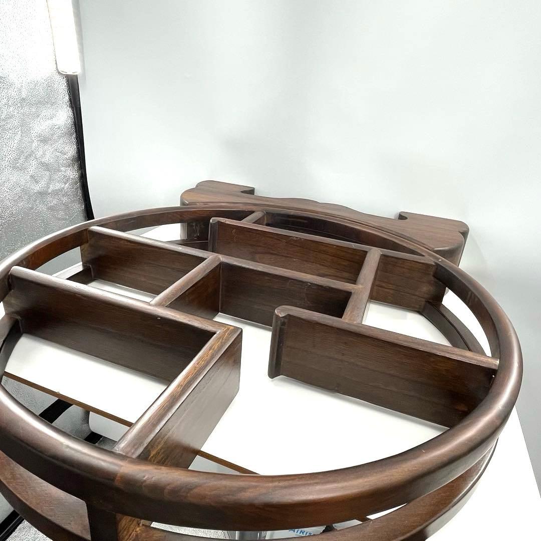 大型 中国古美術 シノワズリ 円形 茶器棚 飾り棚 インテリア アンティーク