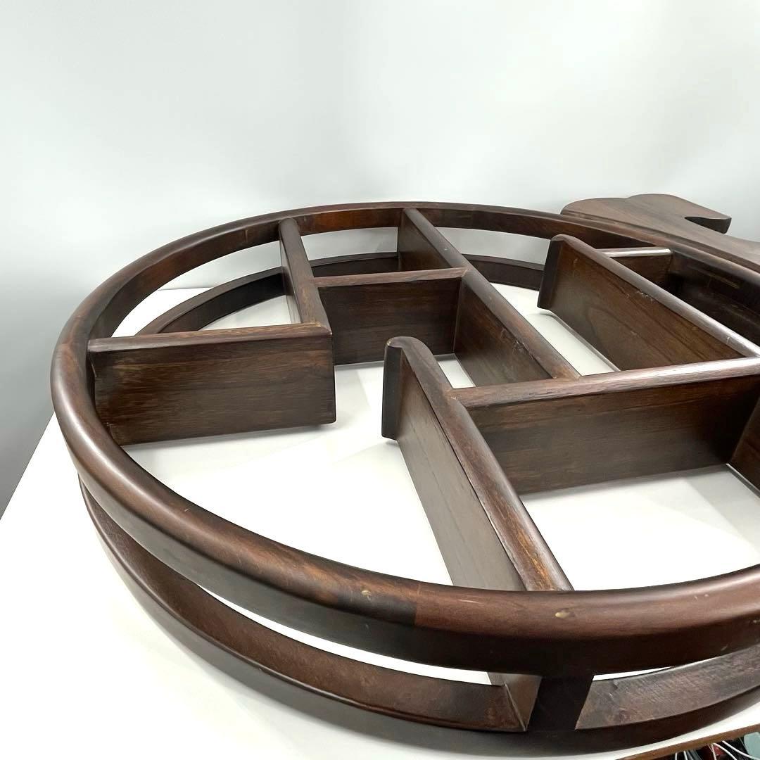 大型 中国古美術 シノワズリ 円形 茶器棚 飾り棚 インテリア アンティーク