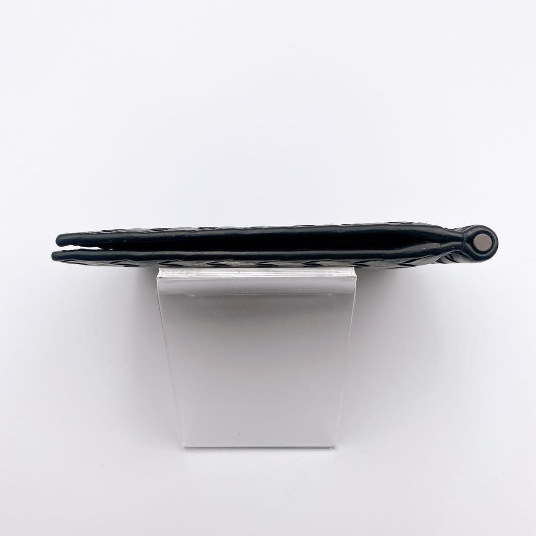 ボッテガ ヴェネタ イントレチャート 二つ折り財布 マネークリップ ブラック