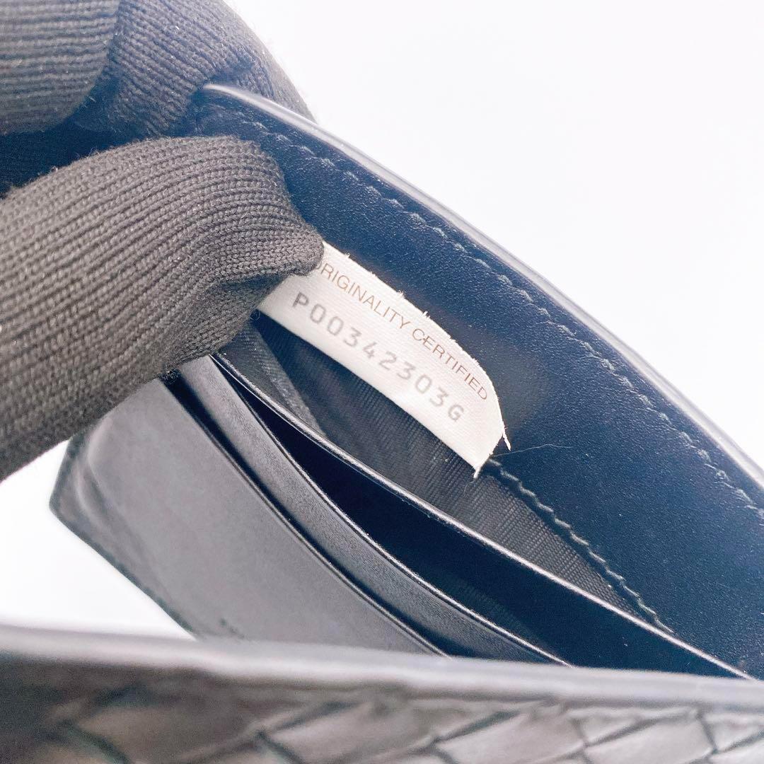 ボッテガ ヴェネタ イントレチャート 二つ折り財布 マネークリップ ブラック