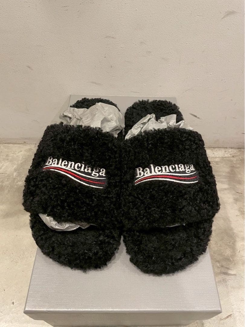 BALENCIAGA バレンシアガ Furry プラットフォーム サンダル 42
