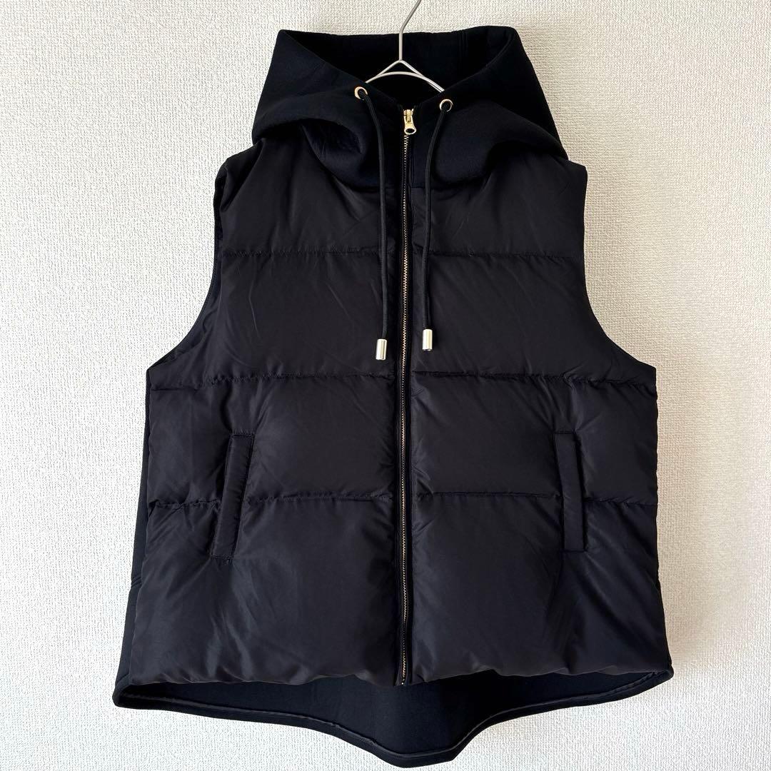 大人気✨美品 33℃ ボンディング切替 フード付き ダウンベスト 黒 M 金金具