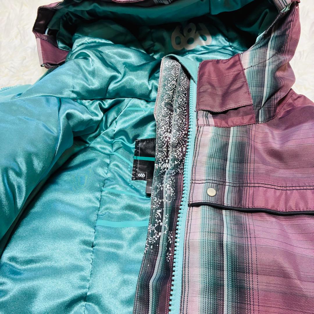 【686 】✨美品✨スノボ ウェア レディース 極暖 スキー チェック柄 ピンク