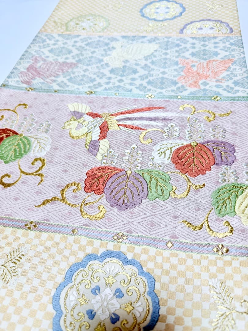 高級 袋帯 正絹 六通柄 パステルカラー 唐織 訪問着 色無地 約90万円