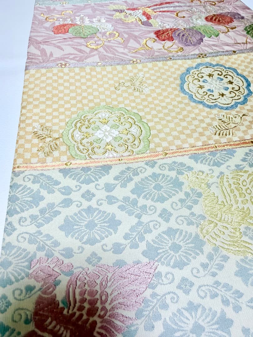高級 袋帯 正絹 六通柄 パステルカラー 唐織 訪問着 色無地 約90万円