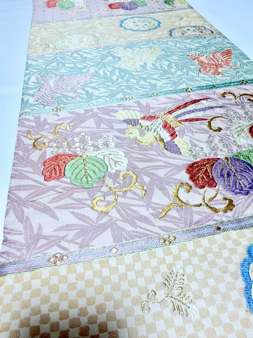 高級 袋帯 正絹 六通柄 パステルカラー 唐織 訪問着 色無地 約90万円