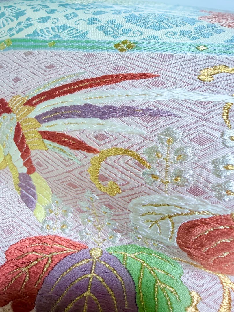 高級 袋帯 正絹 六通柄 パステルカラー 唐織 訪問着 色無地 約90万円