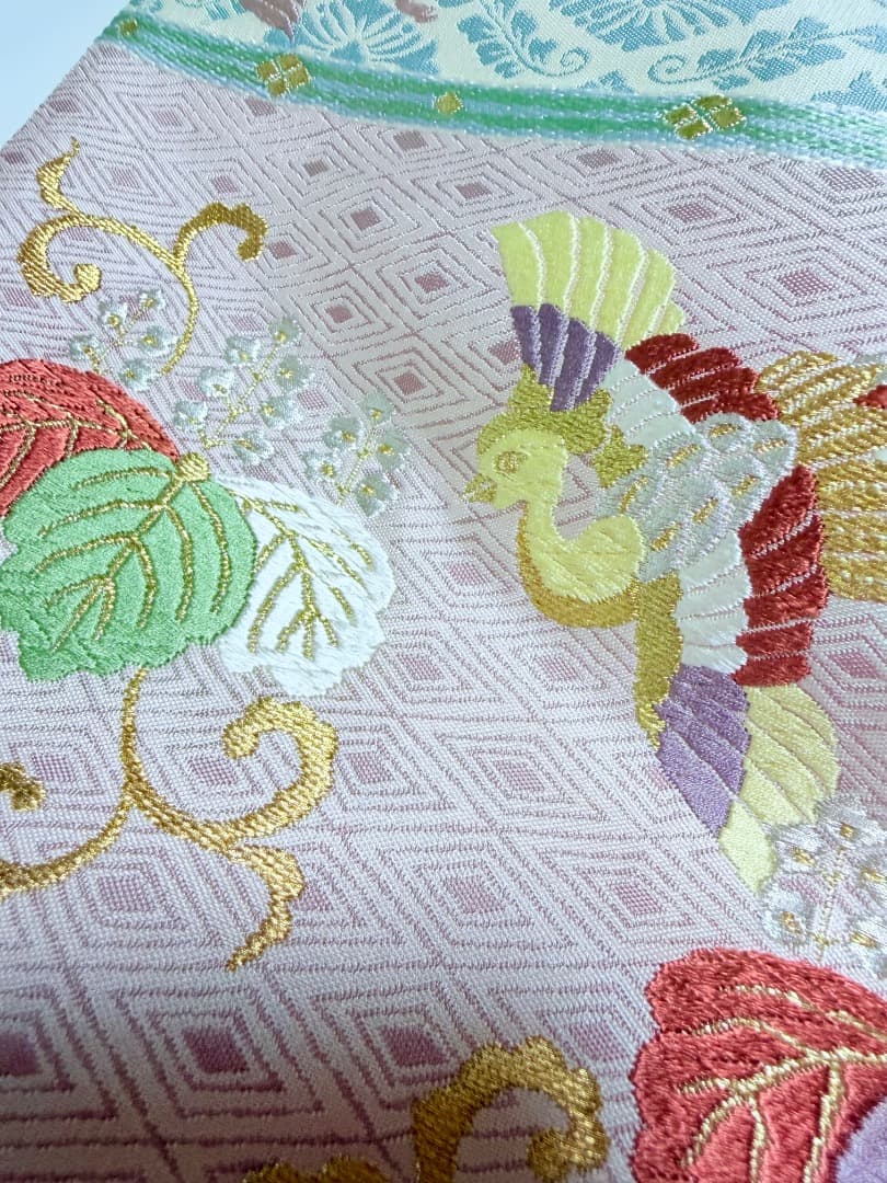 高級 袋帯 正絹 六通柄 パステルカラー 唐織 訪問着 色無地 約90万円