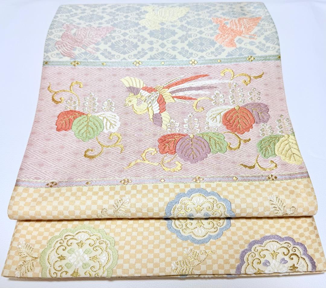 高級 袋帯 正絹 六通柄 パステルカラー 唐織 訪問着 色無地 約90万円