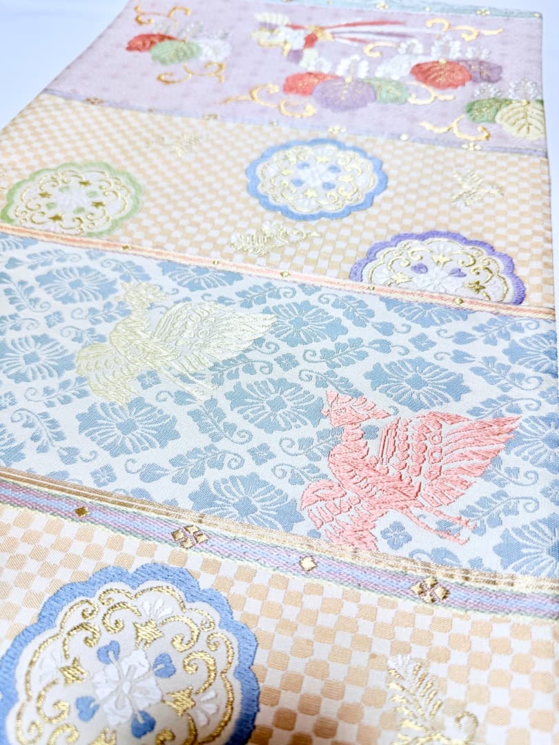 高級 袋帯 正絹 六通柄 パステルカラー 唐織 訪問着 色無地 約90万円