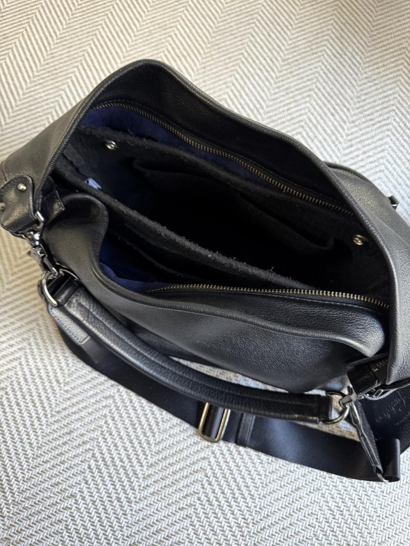 FACTELIERオリーブレザー2WAYショルダーバッグ(ブラック)