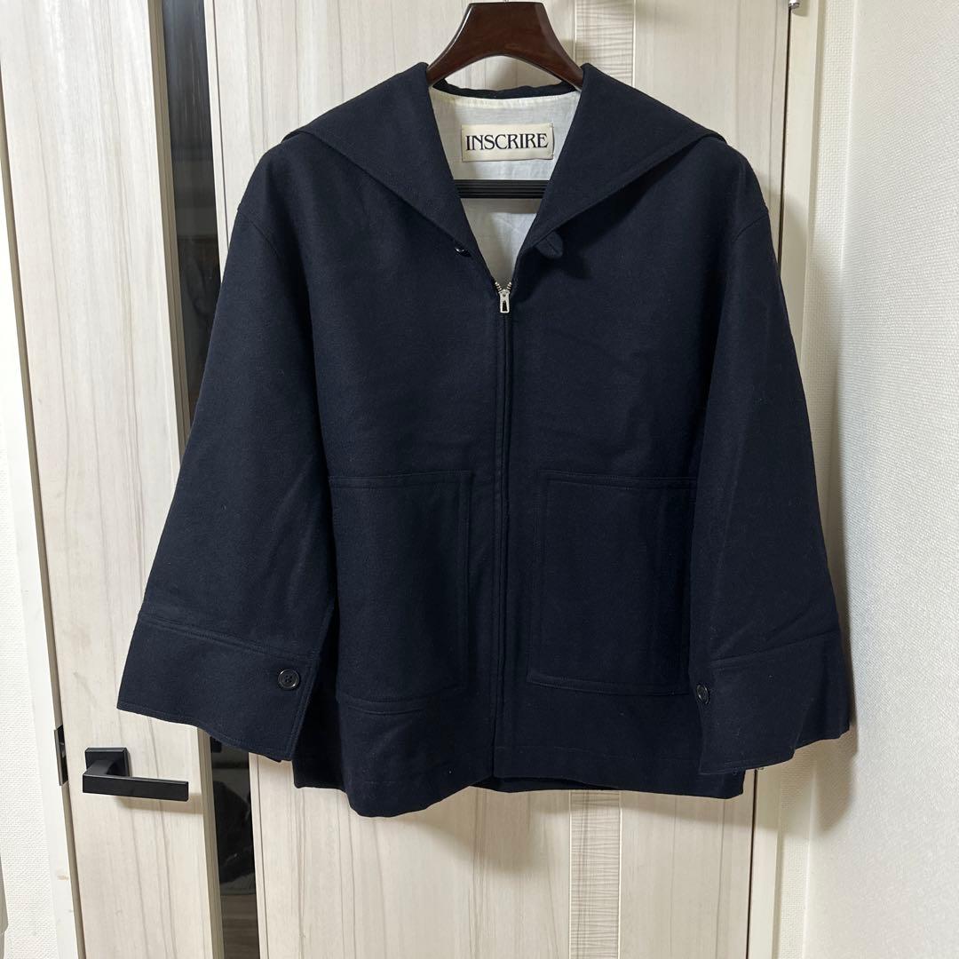 【美品】INSCRIRE アンスクリア セーラージャケット　ネイビー