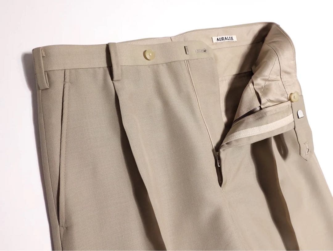 パンツ AURALEE tropical wool kid mohair slacks