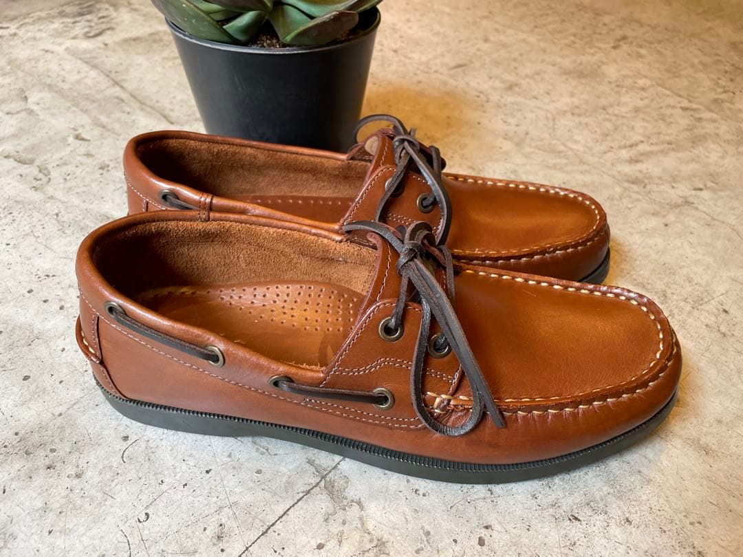 ANTIBA デッキシューズ ボートシューズ 新品 オイルレザー 茶 26.5