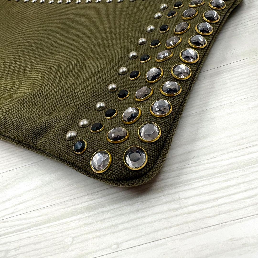 PRADA カナパ　CANAPA クラッチバッグ　ビジュースタッズ