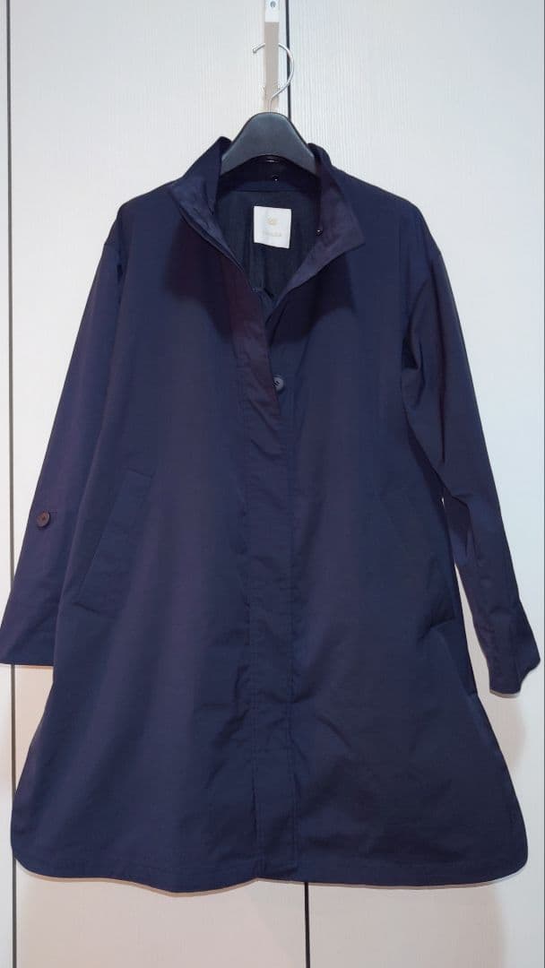【新品】 アマカ《撥水・花粉防止》多機能コート（ブラックネイビー）サイズ３８