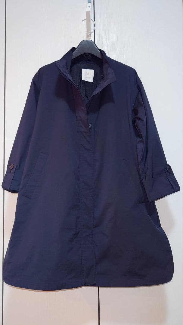 【新品】 アマカ《撥水・花粉防止》多機能コート（ブラックネイビー）サイズ３８