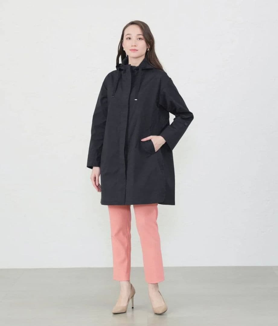 【新品】 アマカ《撥水・花粉防止》多機能コート（ブラックネイビー）サイズ３８