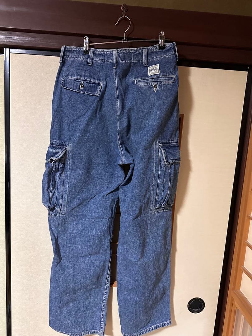 タ*シ様 90s RRL DoubleRL 三つ星タグ デニムカーゴパンツ W3