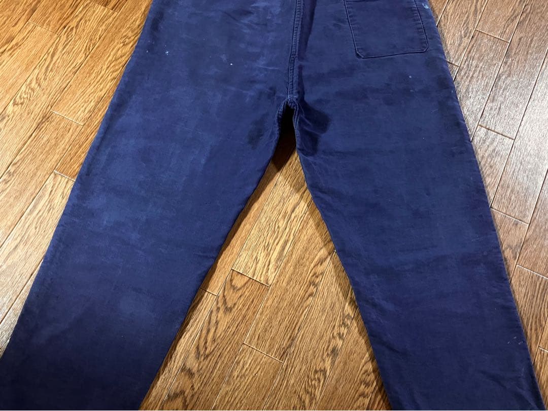 40s モンサンミッシェル モールスキンパンツ ブルー 36インチ 刺繍タグ