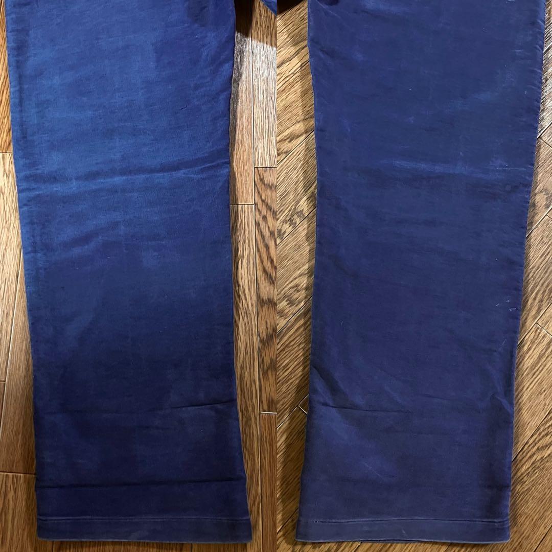 40s モンサンミッシェル モールスキンパンツ ブルー 36インチ 刺繍タグ