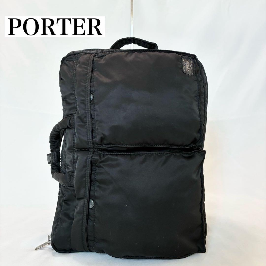【美品】ポーター タンカー 2way ビジネスバッグ リュック 黒 A4可