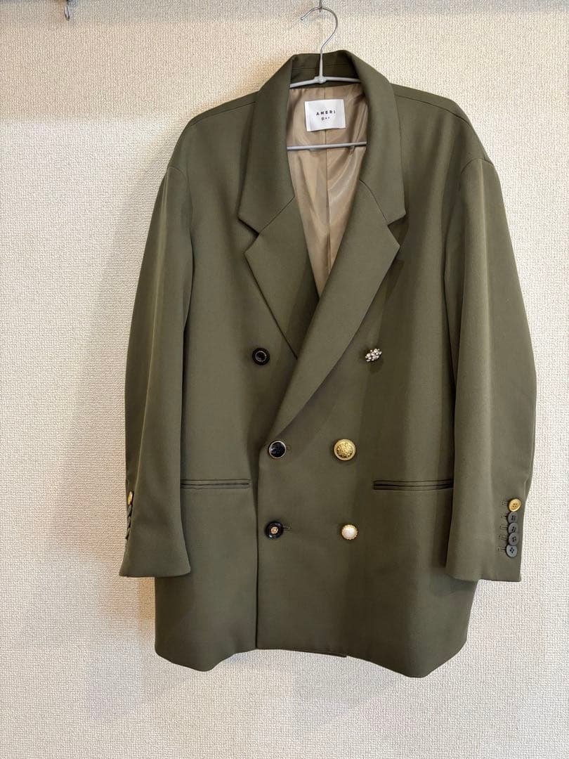 AMERI UND EMBELLISH PAPA JACKET　カーキSサイズ