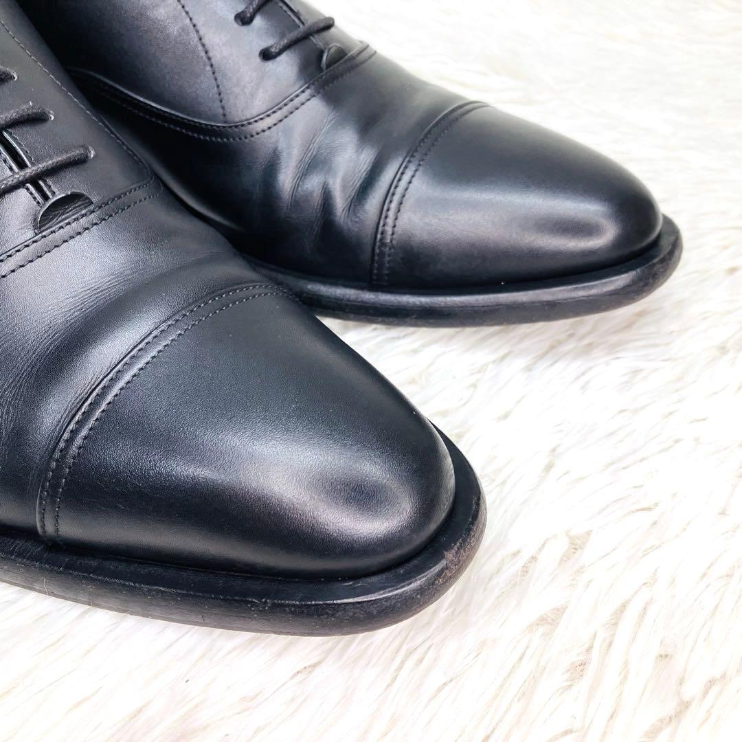 【極美品】GIORGIO ARMANI 41.5 ストレートチップ ビジネス　黒