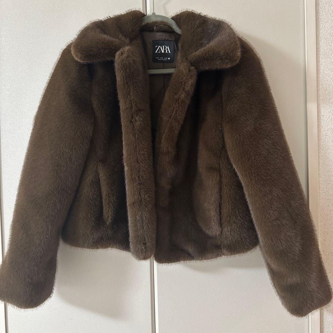 ZARA ブラウン ファーコート Mサイズ