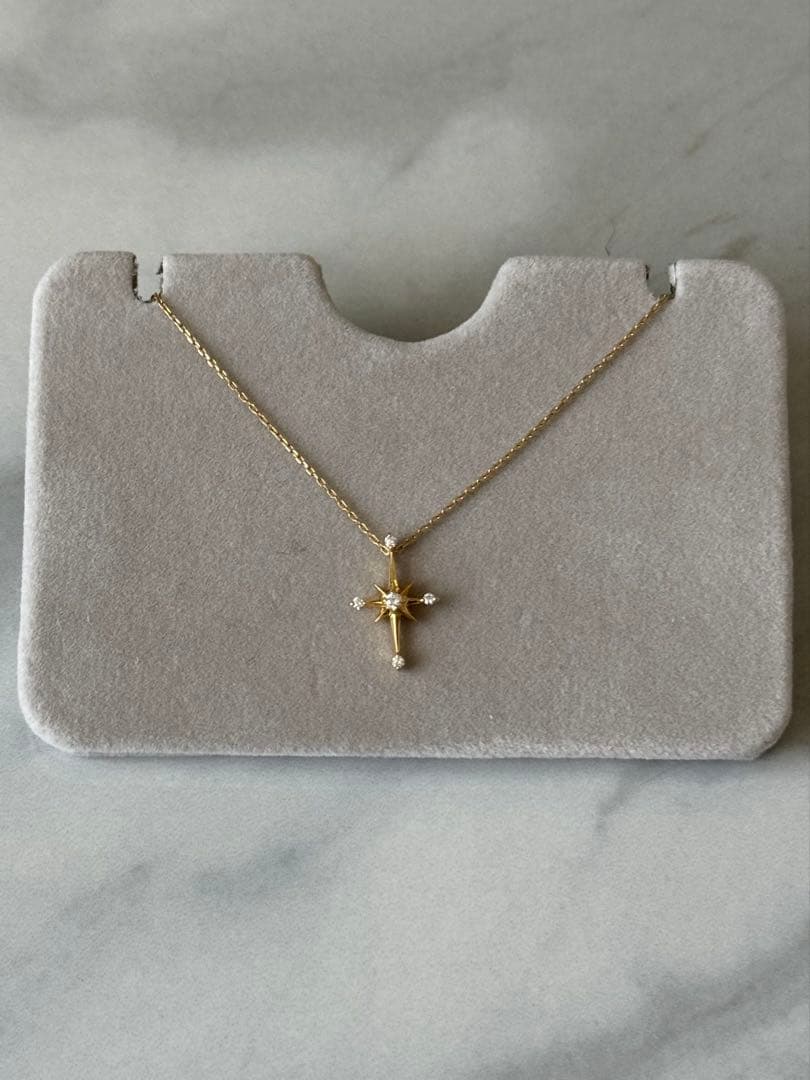 アクセサリー STAR JEWELRY DIA CROSSING STAR NECKLACE