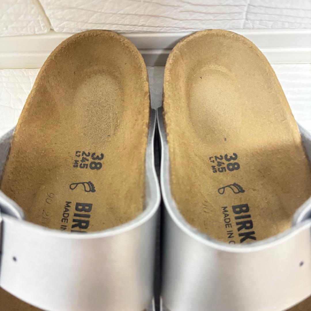 【試着のみ】BIRKENSTOCK アリゾナ 38 シルバー 24.5cm