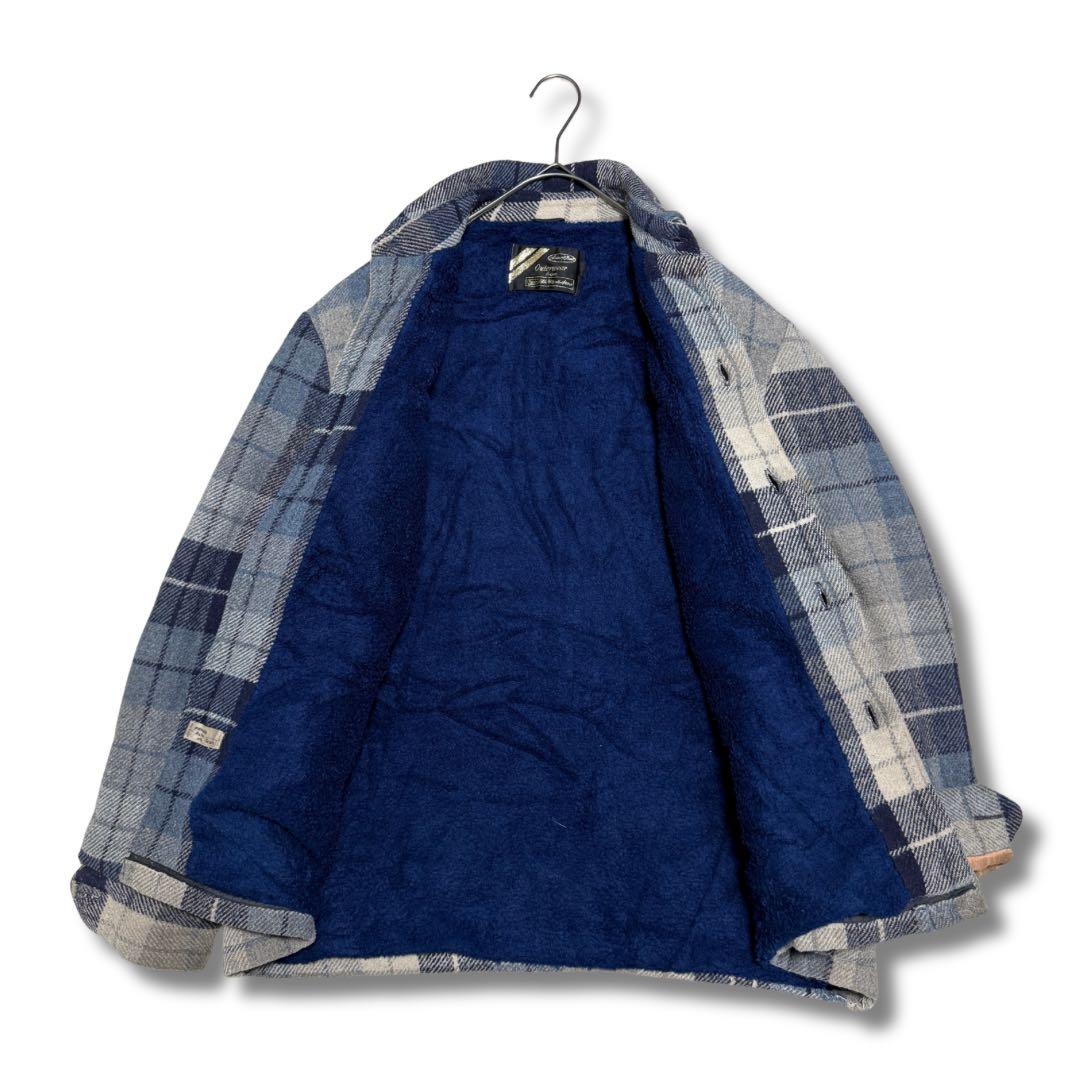 70s 80s Sears 裏ボア ウールチェックジャケット L 古着