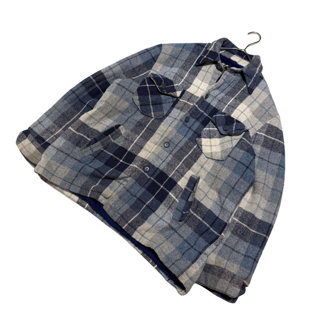 70s 80s Sears 裏ボア ウールチェックジャケット L 古着